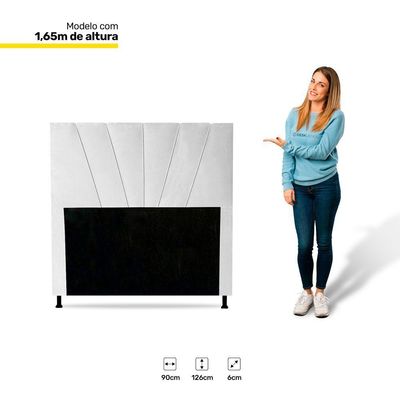 Cabeceira Cama Box Solteiro Dallas 90cm Corano Branco