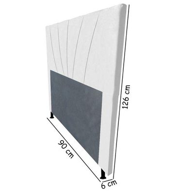 Cabeceira Cama Box Solteiro Dallas 90cm Corano Branco