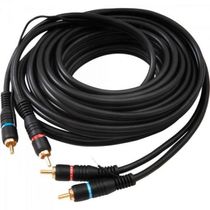 Cabo 2 RCA Macho X 2 RCA Macho com Fio Terra 5M CBRC0012 Preto STORM