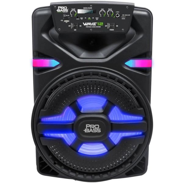 Caixa Amplificada BLUETOOTH/SD/USB Iluminacao de LED 12"" 400W WAVE12