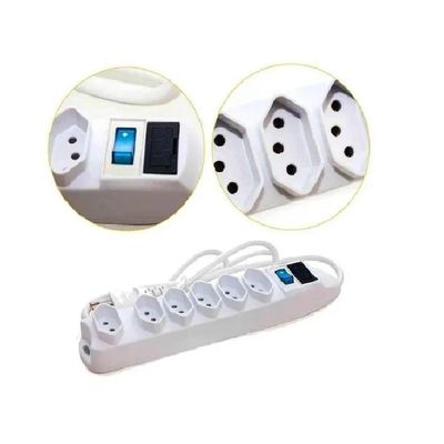 Filtro De Linha Régua Extensão Com 5 Tomadas 2P+T Cabo 5 Metros Bivolt