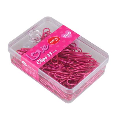 Clips Love 33mm com 100 Rosa Molin
