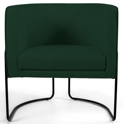 Kit 2 Poltronas Base Aço Betina B-303 Veludo Verde Musgo