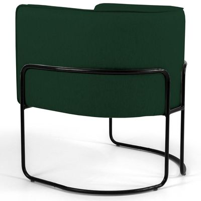 Kit 2 Poltronas Base Aço Betina B-303 Veludo Verde Musgo