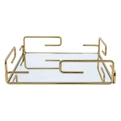 Bandeja Hara Gretha 22,5 X 22,5 Cm Cor:Dourado