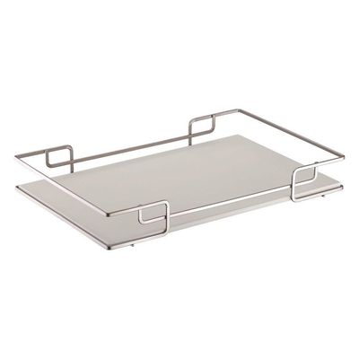 Bandeja Multiuso Luana Tampo Couríssimo Bege 30X40 Cromada