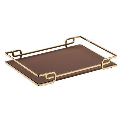 Bandeja Multiuso Luana Tampo Couríss. Caramelo 39X70 Dourada
