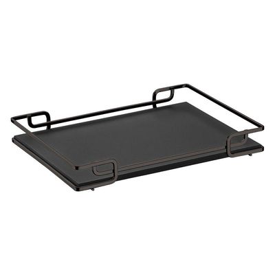 Bandeja Multiuso Luana Tampo Couríssimo Preto 39X70 Preta