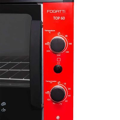 Forno Elétrico De Bancada Top 60 Fogatti Vermelho 110v