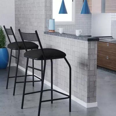 Kit 9 Banquetas Gourmet Para Bancada Ou Cozinha Ibiza Preto