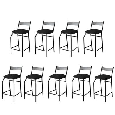 Kit 9 Banquetas Gourmet Para Bancada Ou Cozinha Ibiza Preto