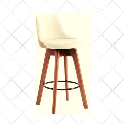 Banqueta Copa Gourmet Design Tecido Linho Bege