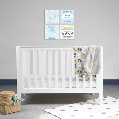 Placa Decorativa Infantil Quarto Bebê Menina E Menino Azul