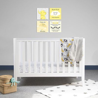 Placa Quarto Bebê Menina E Menino Amarelo