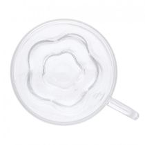 Jogo De Xícaras De Café Parede Dupla Flor Hibisco 75 Ml Lyor