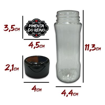 Pote Tempero Kit 16 Potes+24 Etiquetas Adesivas T130 Preta