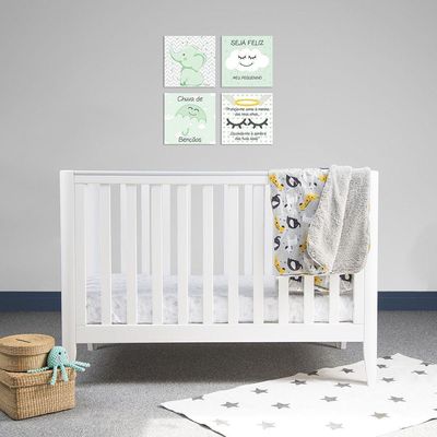 Placa Decorativa Infantil Quarto Bebê Menina E Menino Verde
