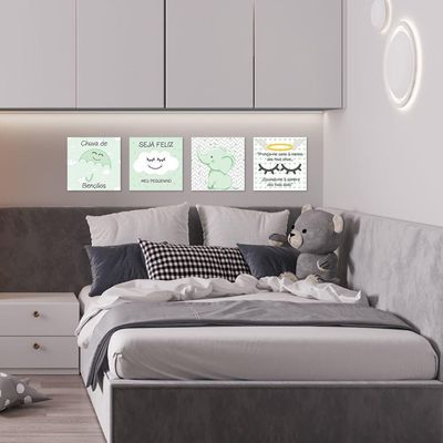 Placa Decorativa Infantil Quarto Bebê Menina E Menino Verde