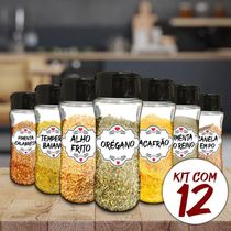 Pote Tempero Kit 12 Potes+24 Etiquetas Adesivas T130 Branca