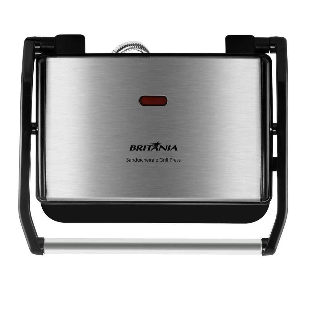 Sanduicheira Grill Press Britânia Antiaderente Preto/Inox