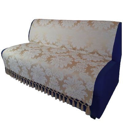 Capa manta sofá sala xalé dourada jacquard  0,90x1,80