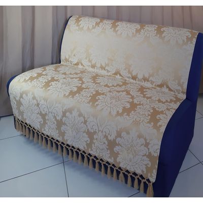 Capa manta sofá sala xalé dourada jacquard  0,90x1,80