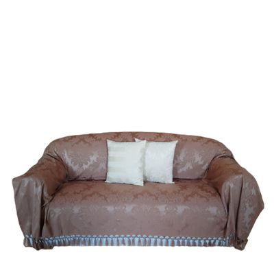 Capa manta sofá sala xalé rosê gold jacquard 1,80x2,80