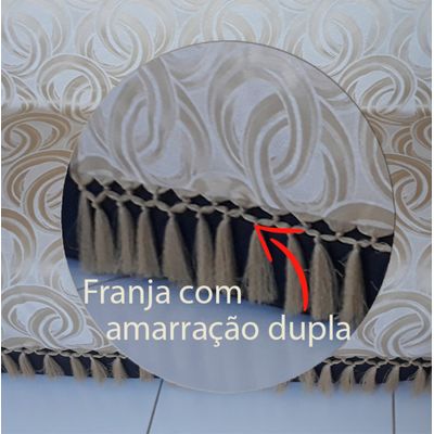 Capa manta sofá sala dourada argolas jacquard 1,40x1,80