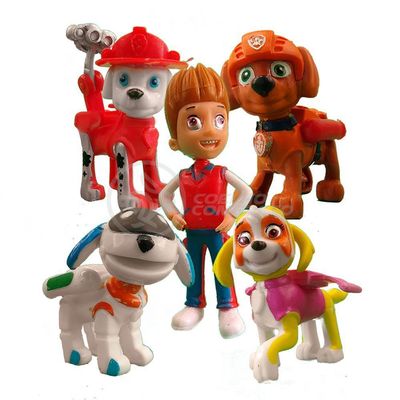Kit 5 Bonecos Brinquedos Patrulha Canina Com 4 Skate 12