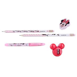 Kit-Escolar-Apontador-Borracha-Caneta-e-2-Lapis-Disney-Minnie-Mouse-Molin