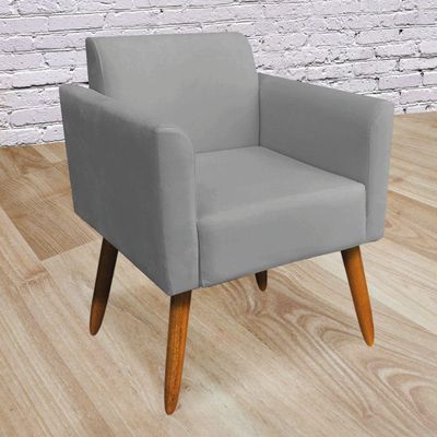 Poltrona Marisa Suede Pés Palito Castanho D´rossi grafite