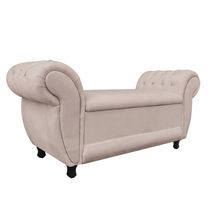 Recamier com Baú Grécia 195cm Suede Bege
