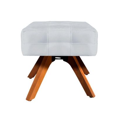 Kit 2 Poltronas Giratória Elisa e 1 Puff Suede Base Madeira