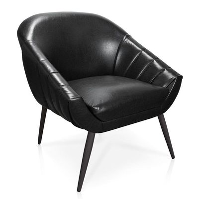 Kit 02 Poltronas Giovana Corano Preto Pés Palito De Ferro