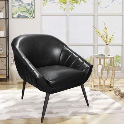 Kit 02 Poltronas Giovana Corano Preto Pés Palito De Ferro