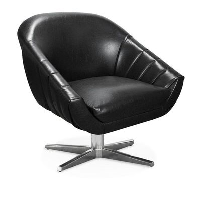 Poltrona Giratória Giovana Corano Preto Base Cromada