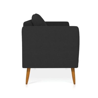 Kit 01 Namoradeira 02 Lugares e 02 Poltronas Preto A79 Pés