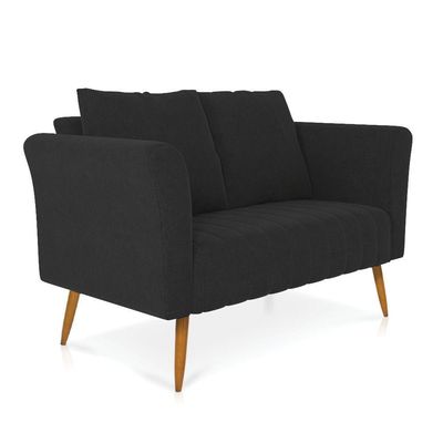 Kit 01 Namoradeira 02 Lugares e 02 Poltronas Preto A79 Pés