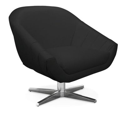 Poltrona Giratória Giovana Corino Preto Base Cromada