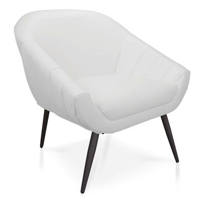 Kit 02 Poltronas Giovana Corino Branco Pés Palito De Ferro