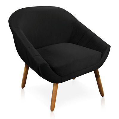Kit 01 Namoradeira e 02 Poltronas Veludo Preto Castanho