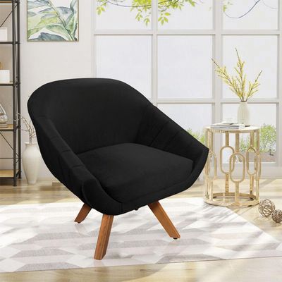 Kit 01 Namoradeira 02 Lugares E 02 Poltronas Giratória Giovana Veludo Base Madeira Preto