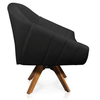 Kit 01 Namoradeira 02 Lugares E 02 Poltronas Giratória Giovana Corino Mm30 Preto