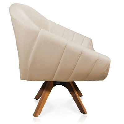 Kit 01 Namoradeira 02 Lugares E 02 Poltronas Giratória Giovana Corino Mm30 Bege