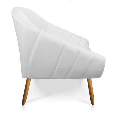 Kit 01 Namoradeira 02 Lugares E 02 Poltronas Giratória Giovana Corino Branco Mm30