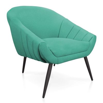 Kit 02 Poltronas Giovana Linho Pés Palito De Ferro A115 Azul Pavão