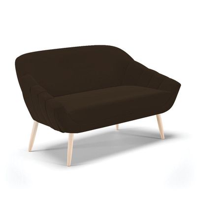 Kit 01 Namoradeira E 02 Poltronas Suede Marrom Natural