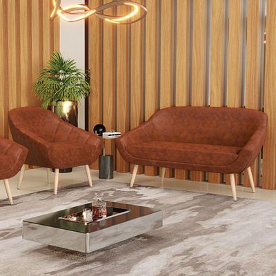 Kit 01 Namoradeira E 01 Poltrona Corano Natural Nozes