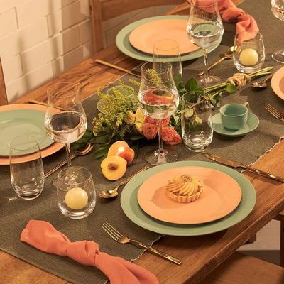 Aparelho De Jantar 30 Peças Flamingo Jade Oxford