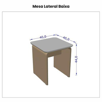 Conjunto De Mesas Lateral E Centro Titanium/Naturale